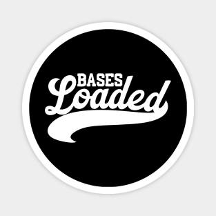 Bases Loaded Script white Magnet